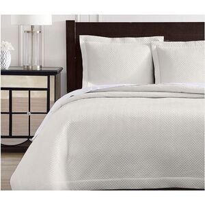 NWT's Pure Parima Diamond King/Cal King Quilted Coverlet Set in Ivory $375